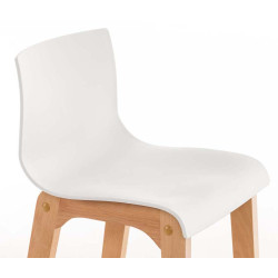 Set 2 sgabelli Hover con telaio in legno naturale a 4 gambe bianco