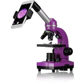 Microscope étudiant BIOLUX SEL - BRESSER JUNIOR - grossissement 40x-1600x - kit d'expérimentation - violet