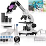 Microscope Biolux SEL avec systeme de zoom - BRESSER JUNIOR - grossissement 40x-1600x - support smartphone - coffret rigide blan