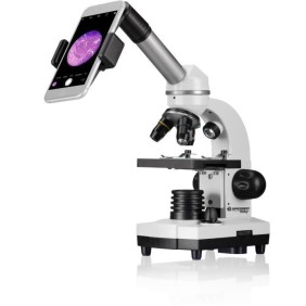 Microscope Biolux SEL avec systeme de zoom - BRESSER JUNIOR - grossissement 40x-1600x - support smartphone - coffret rigide blan