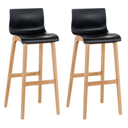 Set De 2 Taburetes Hover ~ Asiento De Polipropileno Negro