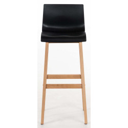 Set 2 sgabelli Hover con telaio in legno naturale a 4 gambe nero