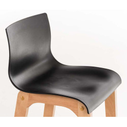 Set 2 sgabelli Hover con telaio in legno naturale a 4 gambe nero