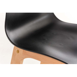 Set De 2 Taburetes Hover ~ Asiento De Polipropileno Negro