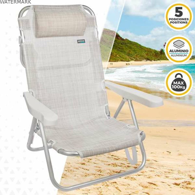 Chaise Pliante Colorbaby Blanc 48 x 46 x 84 cm Plage