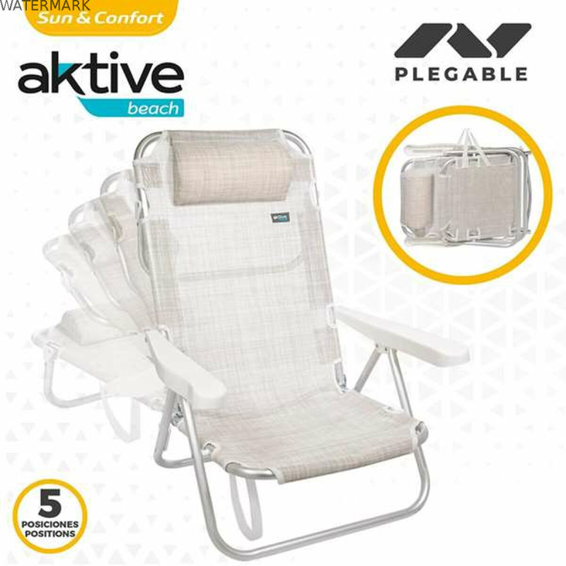 Chaise Pliante Colorbaby Blanc 48 x 46 x 84 cm Plage