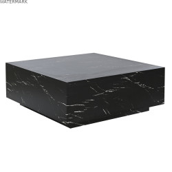 Table Basse Home ESPRIT Noir Bois MDF 90 x 90 x 35 cm