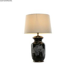 Lampe de bureau Home ESPRIT Noir Doré Céramique 50 W 220 V 40 x 40 x 70 cm
