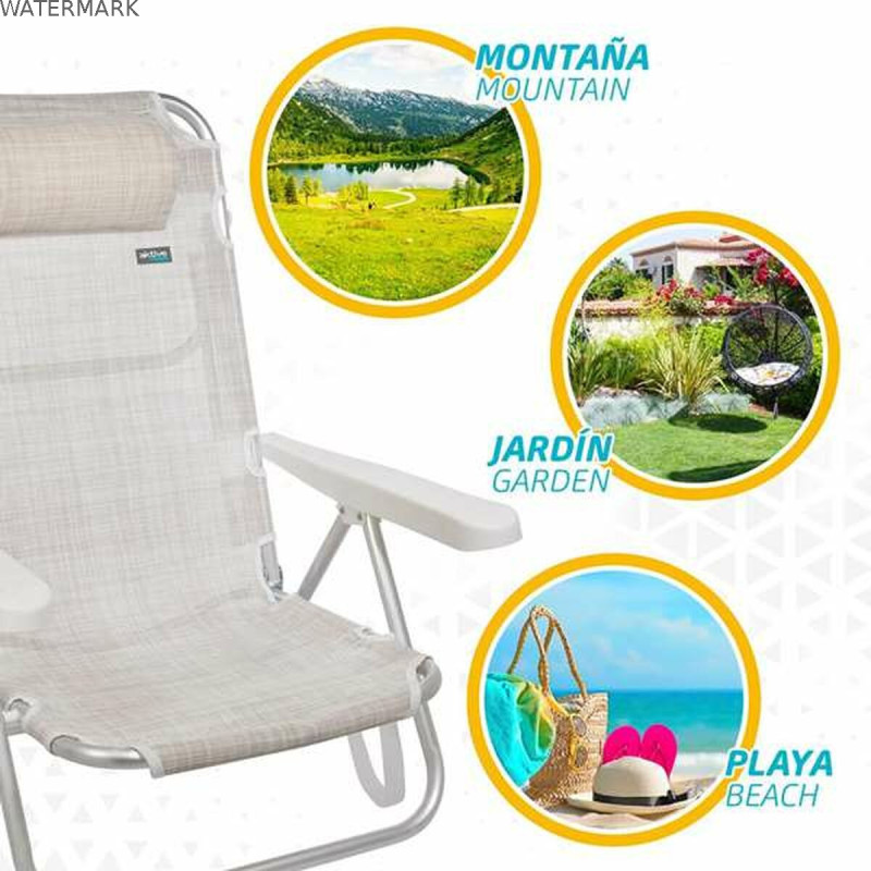 Chaise Pliante Colorbaby Blanc 48 x 46 x 84 cm Plage