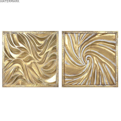 Décoration murale Home ESPRIT Doré 94,5 x 4,5 x 94,5 cm (2 Unités)