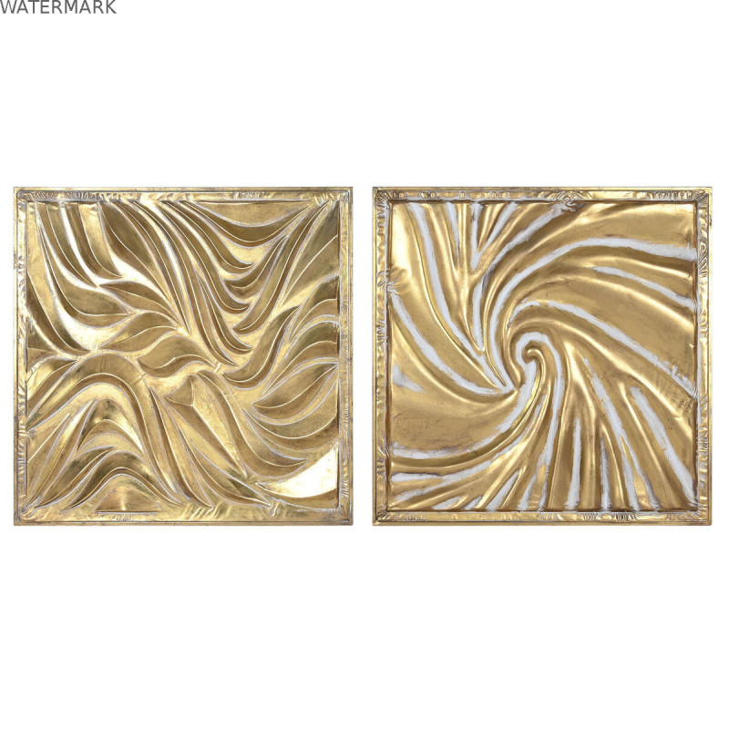 Décoration murale Home ESPRIT Doré 94,5 x 4,5 x 94,5 cm (2 Unités)