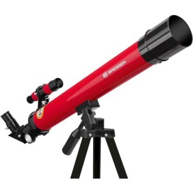 Lunette astronomique 45/600 AZ - BRESSER JUNIOR - Grossissement jusqu'a 100x - Trépied réglable en hauteur - rouge