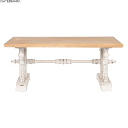 Table Basse Home ESPRIT Blanc Naturel Bois d'épicéa Bois MDF 110 x 65 x 46 cm