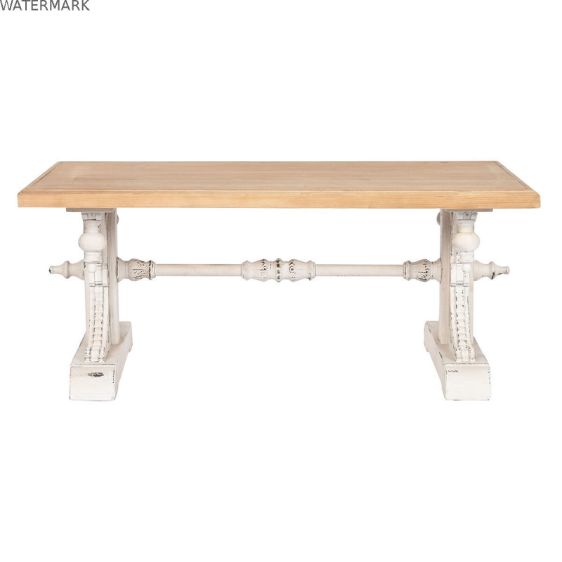Table Basse Home ESPRIT Blanc Naturel Bois d'épicéa Bois MDF 110 x 65 x 46 cm