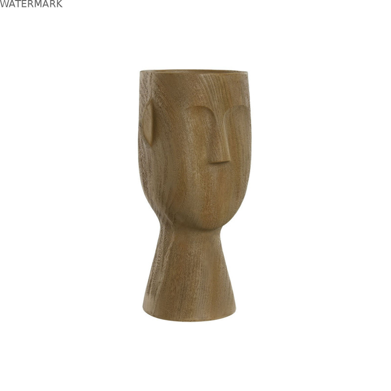 Vase Home ESPRIT Marron Résine Visage 15 x 15 x 31 cm
