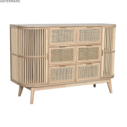 Caisson à Tiroirs Home ESPRIT Doré Naturel Sapin 120 x 40 x 80 cm