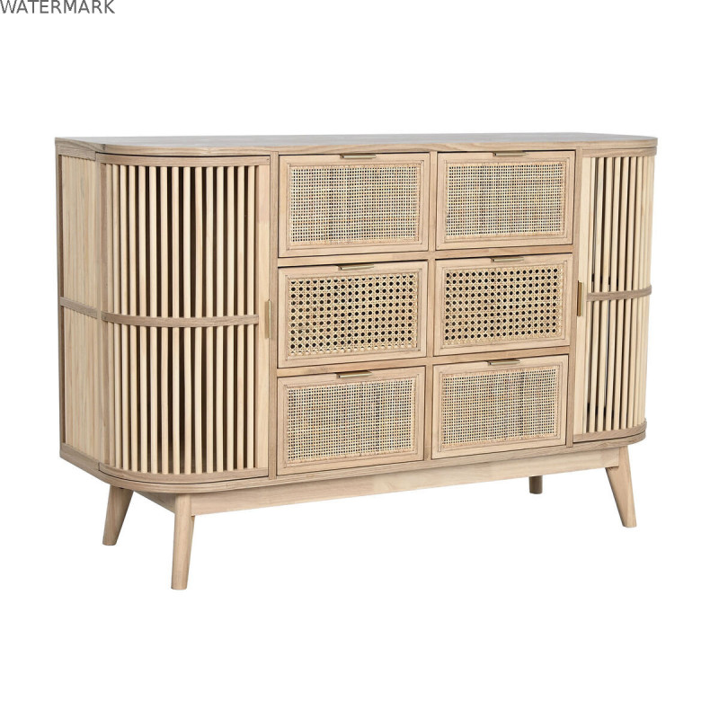 Caisson à Tiroirs Home ESPRIT Doré Naturel Sapin 120 x 40 x 80 cm