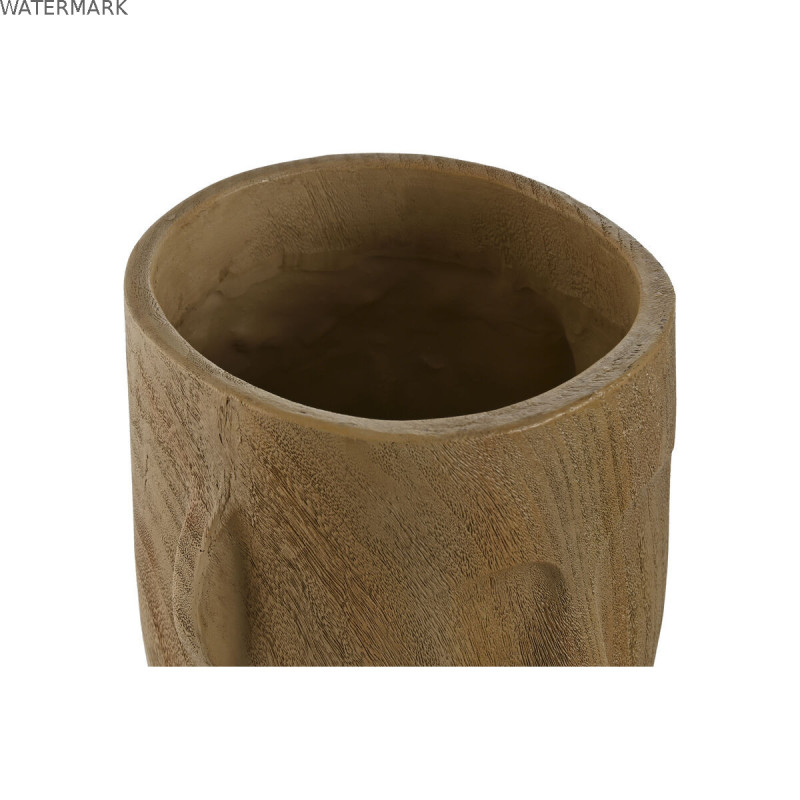 Vase Home ESPRIT Marron Résine Visage 15 x 15 x 31 cm