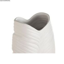 Vase Home ESPRIT Blanc Grès Tropical Feuille d'une plante 33 x 10 x 70 cm