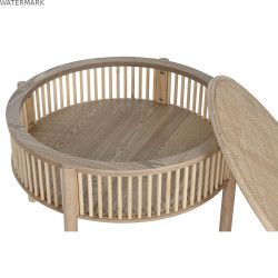 Table Basse Home ESPRIT Naturel Bois d'épicéa 75 x 75 x 49 cm