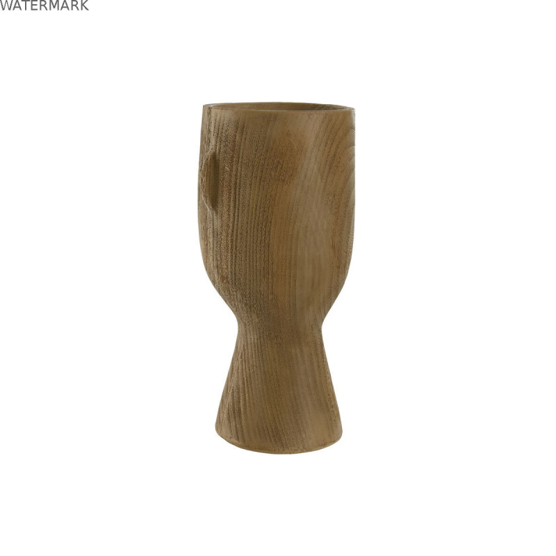 Vase Home ESPRIT Marron Résine Visage 15 x 15 x 31 cm