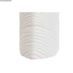 Vase Home ESPRIT Blanc Grès Tropical Feuille d'une plante 33 x 10 x 70 cm