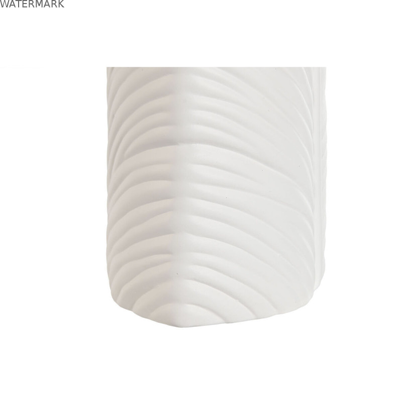 Vase Home ESPRIT Blanc Grès Tropical Feuille d'une plante 33 x 10 x 70 cm