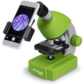 Microscope 40x-640x - BRESSER JUNIOR - Éclairage LED - kit d'expérimentation - vert