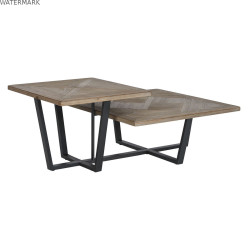 Table Basse Home ESPRIT Noir Naturel Métal Bois d'épicéa 118 x 78 x 45 cm