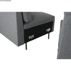 Canapé chaise longue DKD Home Decor Gris Métal Moderne 276 x 152,5 x 84 cm