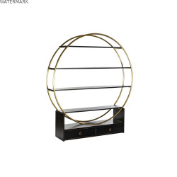 Étagère DKD Home Decor Noir Doré Métal Peuplier 160 x 35 x 180 cm
