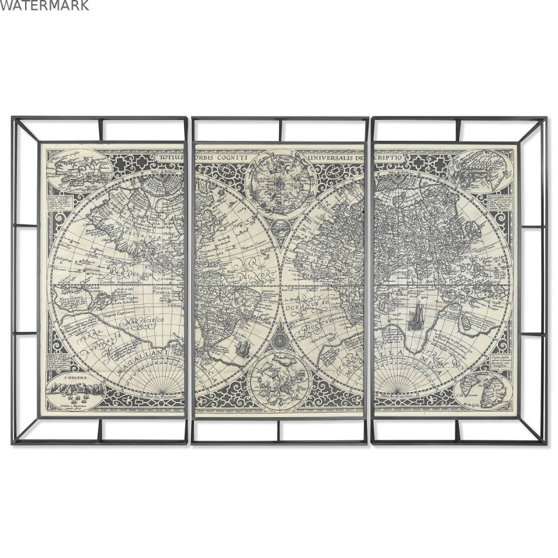 Jeu de 3 tableaux Home ESPRIT Blanc Noir Mappemonde 222 x 8 x 140 cm (3 Pièces) Jeu de 3 tableaux Home ESPRIT Blanc Noir Mappemonde 222 x 8 x 140 cm (3 Pièces)