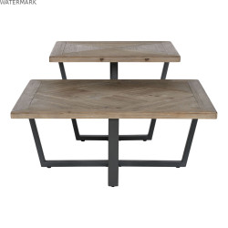 Table Basse Home ESPRIT Noir Naturel Métal Bois d'épicéa 118 x 78 x 45 cm