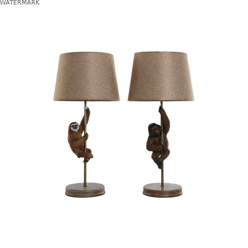 Lampe de bureau Home ESPRIT Marron Métal Résine 50 W 220 V 26 x 26 x 53,5 cm (2 Unités) Lampe de bureau Home ESPRIT Marron Métal Résine 50 W 220 V 26 x 26 x 53,5 cm (2 Unités)