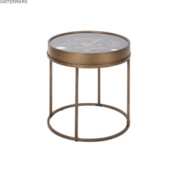 Petite Table d'Appoint Home ESPRIT Noir Doré Métal Verre 48 x 48 x 51 cm