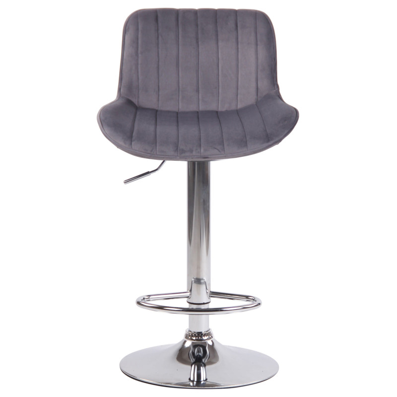 Lot de 2 tabourets de bar Lentini en velours chromé