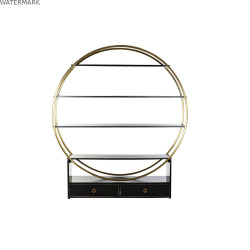 Étagère DKD Home Decor Noir Doré Métal Peuplier 160 x 35 x 180 cm