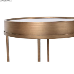 Petite Table d'Appoint Home ESPRIT Noir Doré Métal Verre 48 x 48 x 51 cm