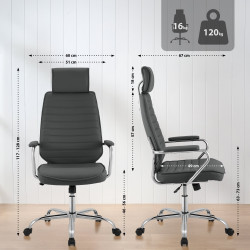 Fauteuil de bureau Rako grise
