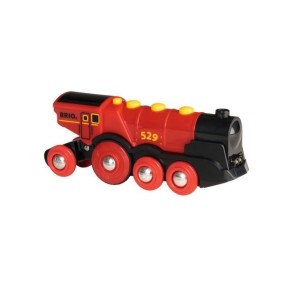 Locomotive Rouge Puissante a piles BRIO - Circuit de train en bois - Ravensburger - Des 3 ans - 33592