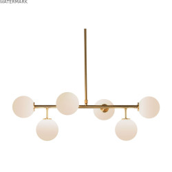 Suspension DKD Home Decor 83 x 36 x 36 cm Verre Doré Métal Blanc
