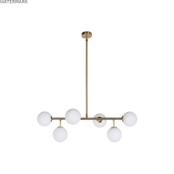 Suspension DKD Home Decor 83 x 36 x 36 cm Verre Doré Métal Blanc