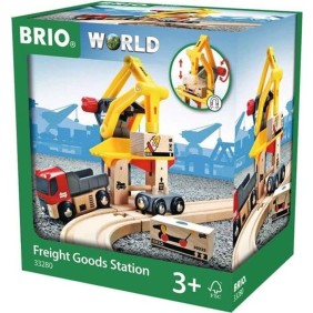 Brio World Grue de Chargement de Marchandises - Accessoire pour circuit de train en bois - Ravensburger - Mixte des 3 ans - 3328