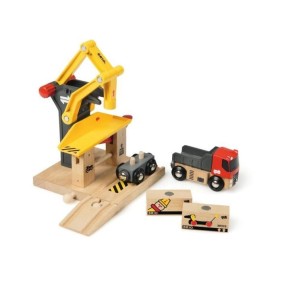 Brio World Grue de Chargement de Marchandises - Accessoire pour circuit de train en bois - Ravensburger - Mixte des 3 ans - 3328