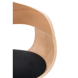 Lot de 2 tabourets de bar Kingston C tissu naturel/noir