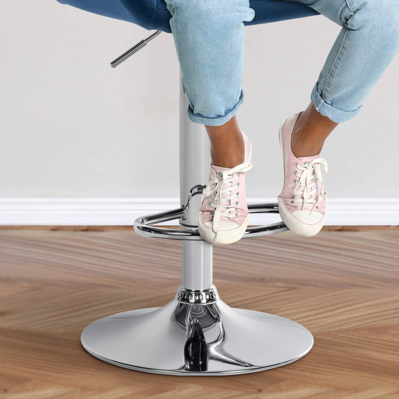 Tabouret de bar Braga velours chrome