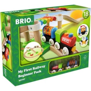 Circuit de train en bois BRIO Mon Premier Circuit de Découverte - Coffret 18 pieces - Des 18 mois