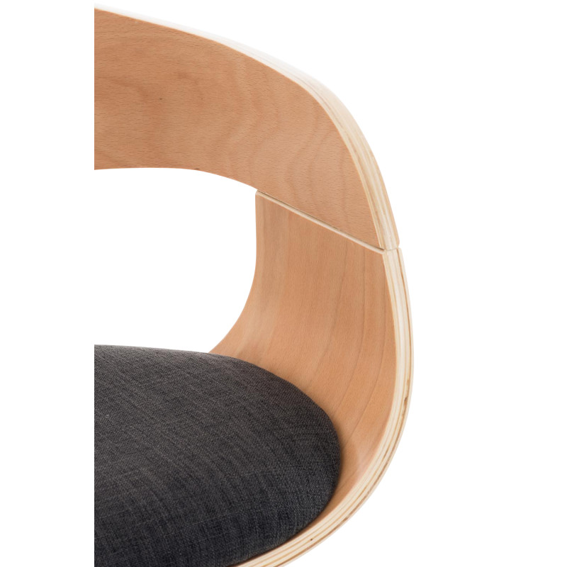 Ensemble de 2 tabourets de bar Kingston C en tissu gris naturel/foncé