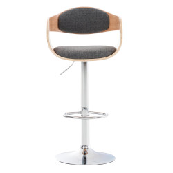 Ensemble de 2 tabourets de bar Kingston C en tissu gris naturel/clair