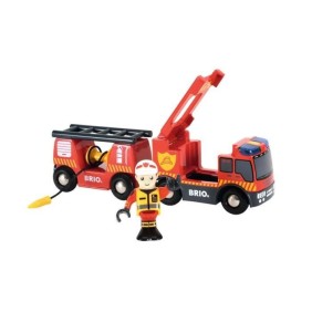 Camion de Pompiers Son et Lumiere BRIO - Ravensburger - Lance a incendie - Mixte - Des 3 ans - 33811